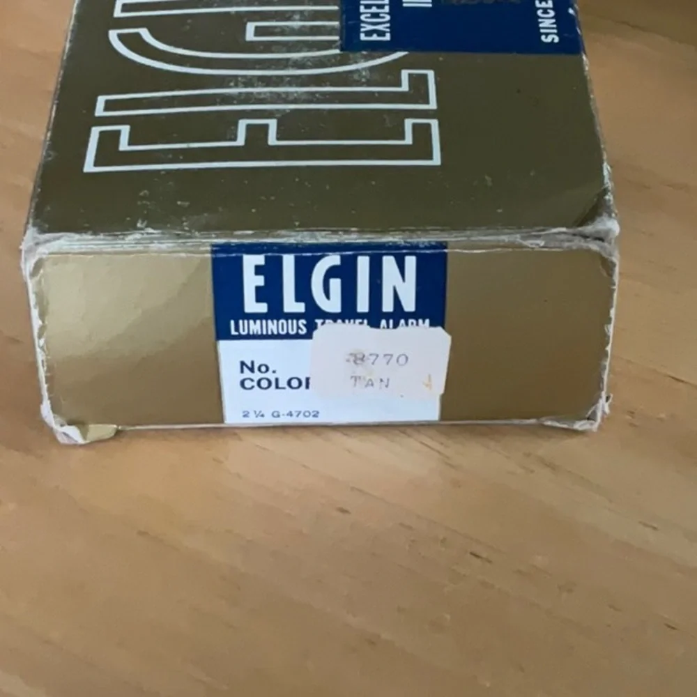 MCM of Elgin Elegant tan and white with gold accents Clock